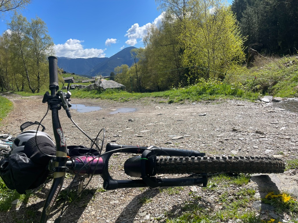 E-bike on a mountain trail above La Massana, Andorra